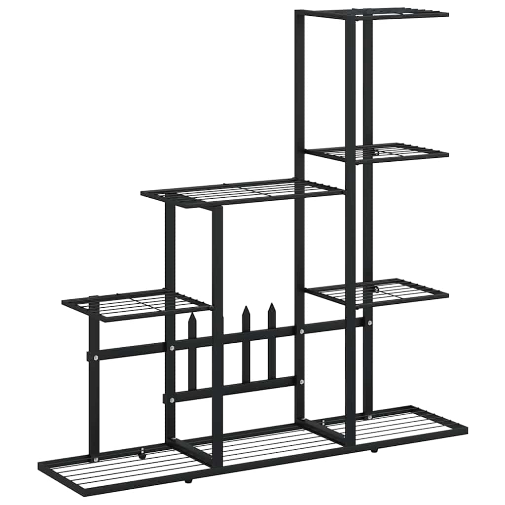 vidaXL Plant Stand | Black | Black powder-coated metal | Medium |  Sturdy