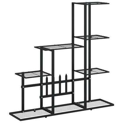 vidaXL Plant Stand | Black | Black powder-coated metal | Medium |  Sturdy