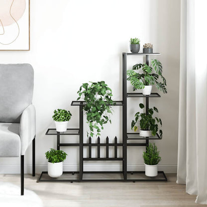 vidaXL Plant Stand | Black | Black powder-coated metal | Medium |  Sturdy