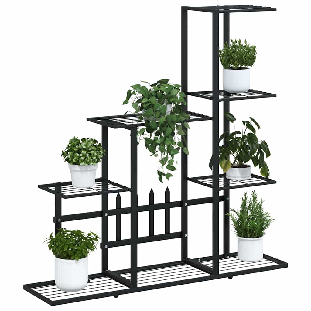 vidaXL Plant Stand | Black | Black powder-coated metal | Medium |  Sturdy