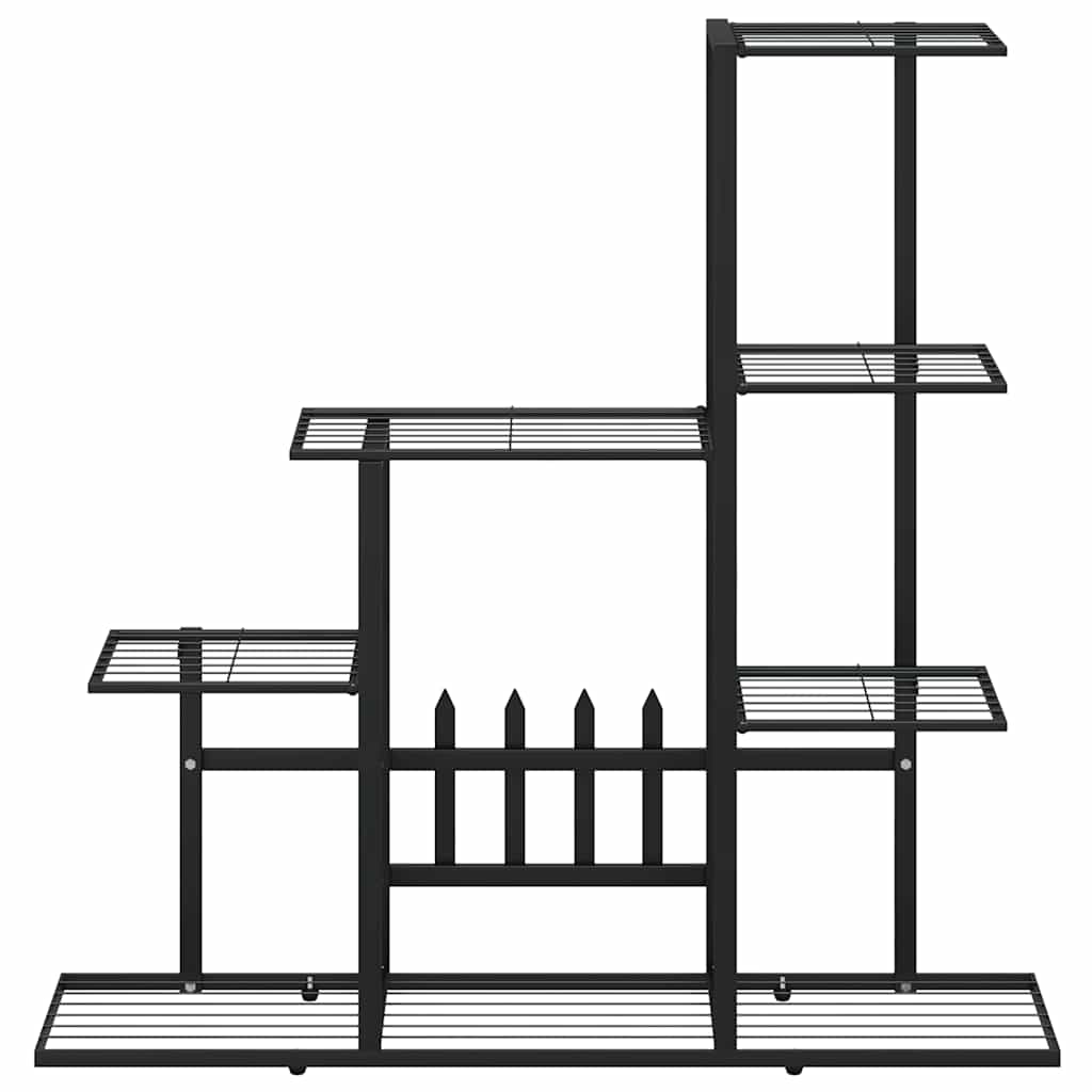 vidaXL Flower Stand 94.5x25x88 cm Black Metal