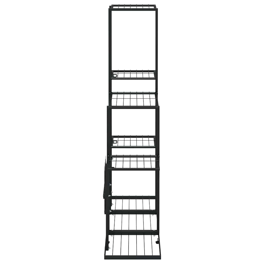 336112 vidaXL Flower Stand 94,5x25x88 cm Black Metal