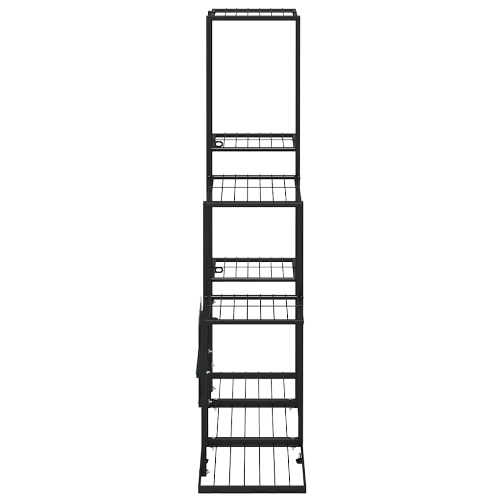 vidaXL Flower Stand 94.5x25x88 cm Black Metal