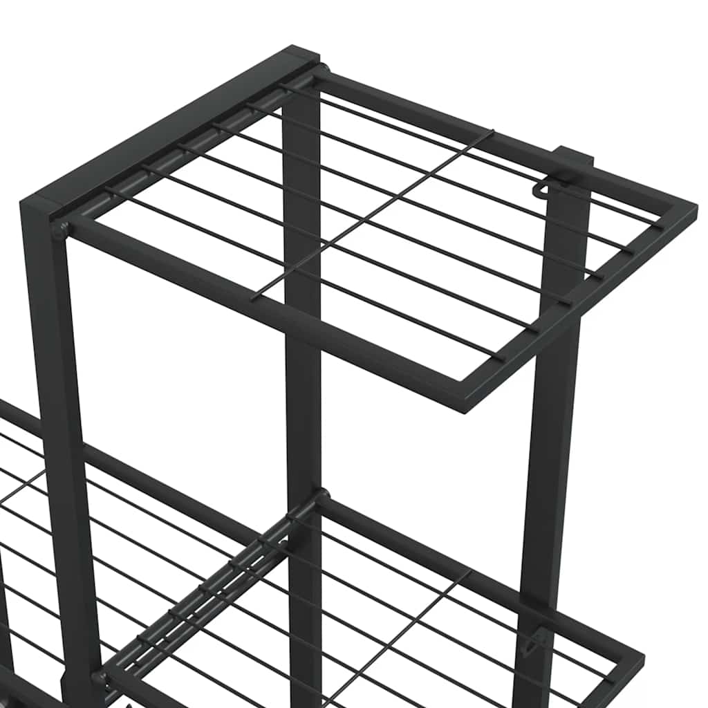 vidaXL Plant Stand | Black | Black powder-coated metal | Medium |  Sturdy