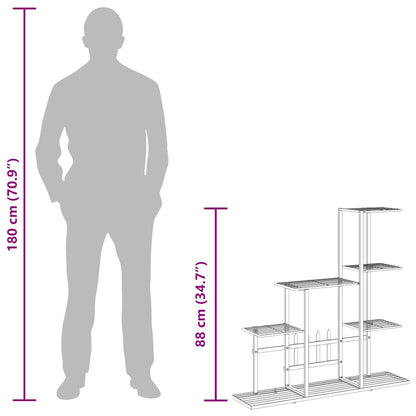 vidaXL Flower Stand 94.5x25x88 cm Black Metal