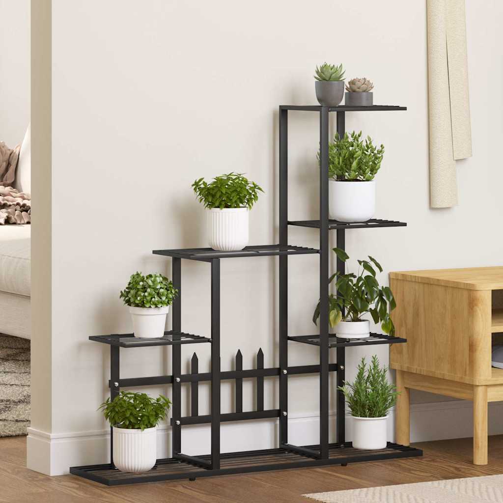 vidaXL Plant Stand | Black | Black powder-coated metal | Medium |  Sturdy