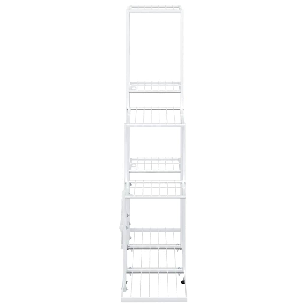 vidaXL Flower Stand 94.5x25x88 cm White Metal