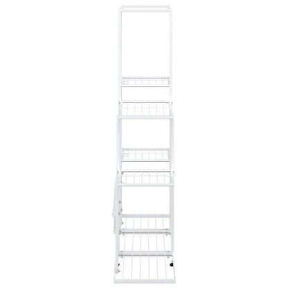 vidaXL Flower Stand 94.5x25x88 cm White Metal
