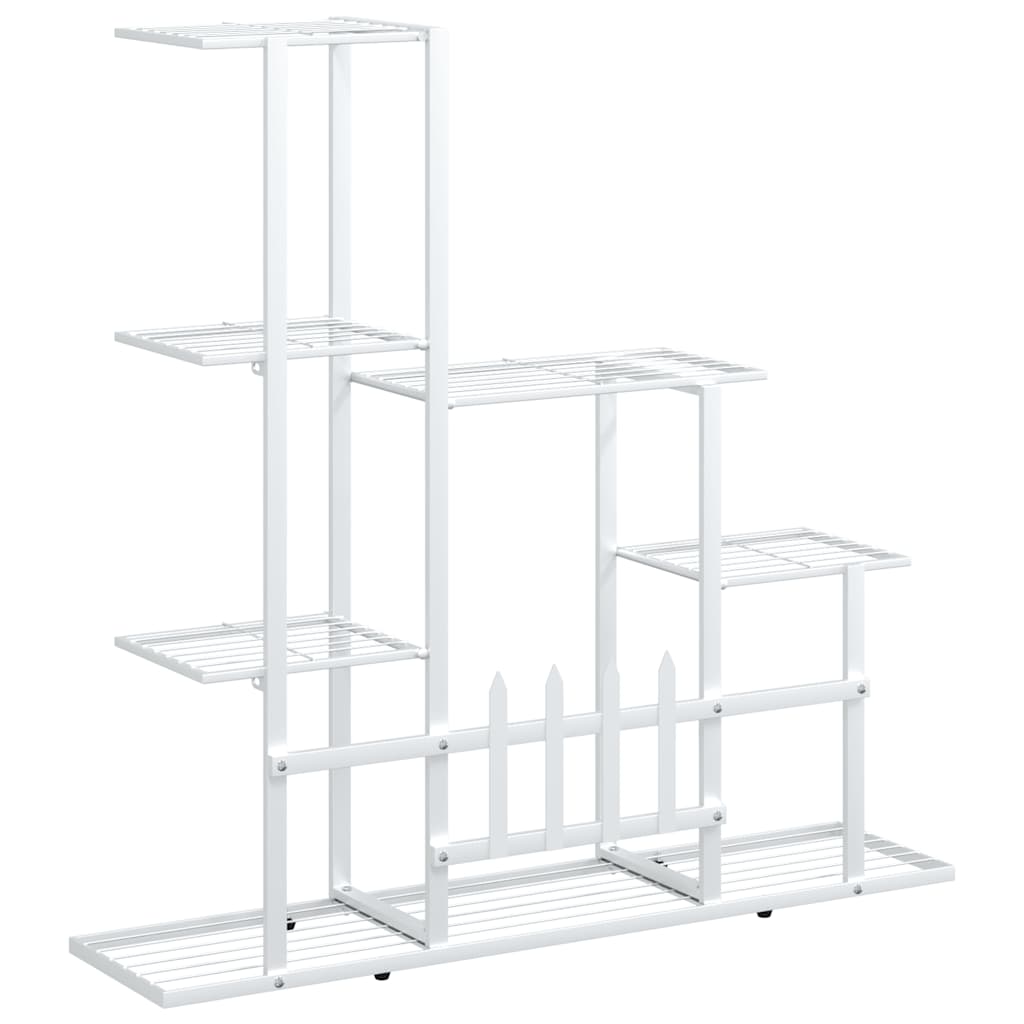 vidaXL Flower Stand 94.5x25x88 cm White Metal