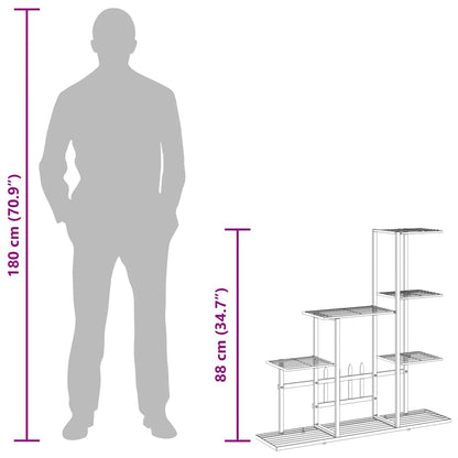 vidaXL Flower Stand 94.5x25x88 cm White Metal