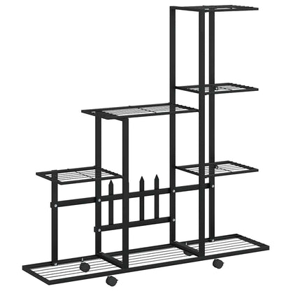 vidaXL Plant Stand | Black | Powder-coated metal | 94.5 cm x 25 cm x 92.5 cm