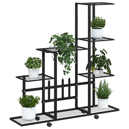 vidaXL Plant Stand | Black | Powder-coated metal | 94.5 cm x 25 cm x 92.5 cm