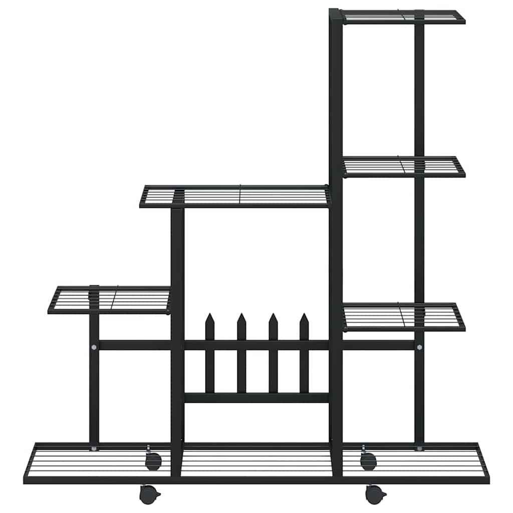 vidaXL Plant Stand | Black | Powder-coated metal | 94.5 cm x 25 cm x 92.5 cm