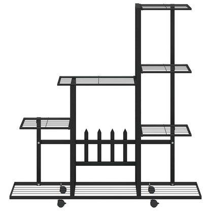 vidaXL Plant Stand | Black | Powder-coated metal | 94.5 cm x 25 cm x 92.5 cm