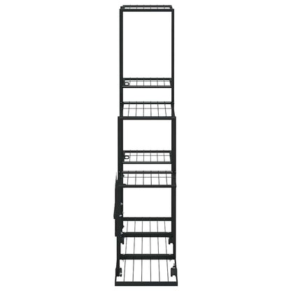 336114 vidaXL Flower Stand with Wheel 94,5x25x92,5 cm Black Metal
