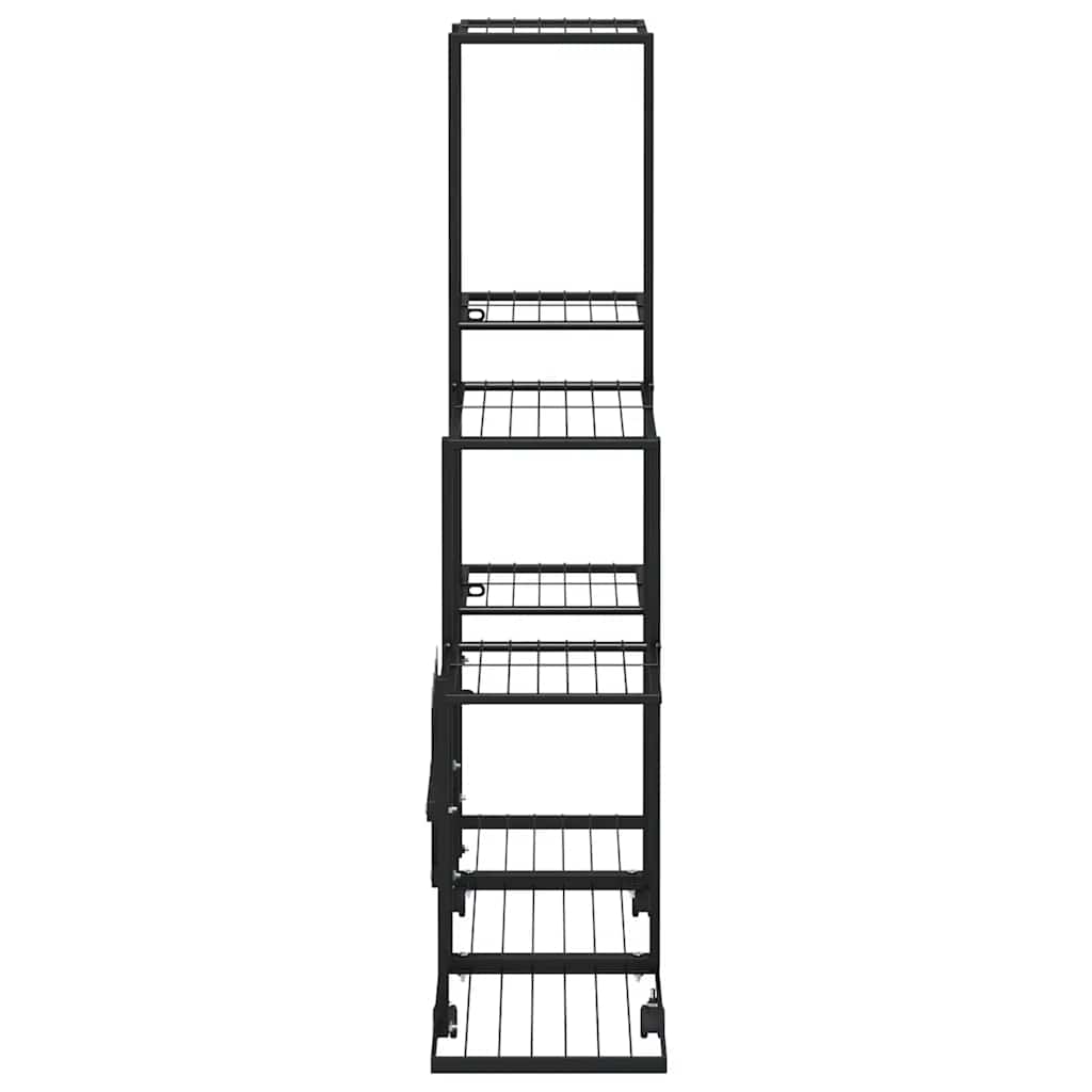 vidaXL Plant Stand | Black | Powder-coated metal | 94.5 cm x 25 cm x 92.5 cm