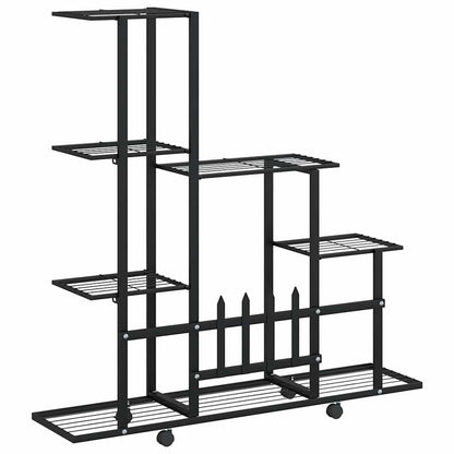 vidaXL Plant Stand | Black | Powder-coated metal | 94.5 cm x 25 cm x 92.5 cm