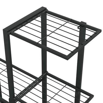 336114 vidaXL Flower Stand with Wheel 94,5x25x92,5 cm Black Metal