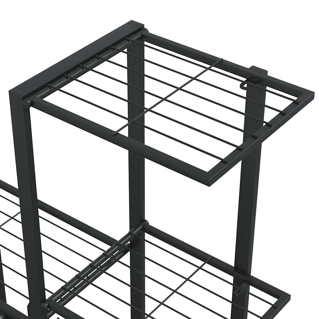 vidaXL Plant Stand | Black | Powder-coated metal | 94.5 cm x 25 cm x 92.5 cm