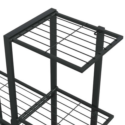 vidaXL Plant Stand | Black | Powder-coated metal | 94.5 cm x 25 cm x 92.5 cm