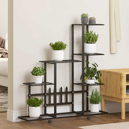 vidaXL Plant Stand | Black | Powder-coated metal | 94.5 cm x 25 cm x 92.5 cm