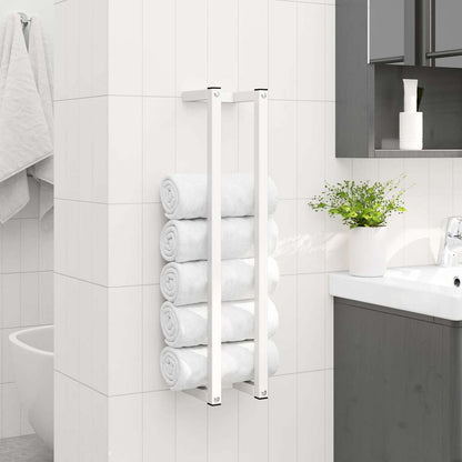 336116 vidaXL Towel Rack White 12,5x12,5x60 cm Steel