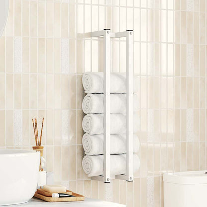 336116 vidaXL Towel Rack White 12,5x12,5x60 cm Steel