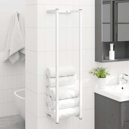 vidaXL Towel Rack | White | Steel | Medium | Towel Rack | Rectangular | Modern
