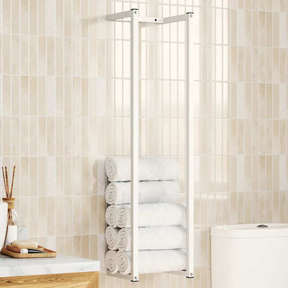 vidaXL Towel Rack | White | Steel | Medium | Towel Rack | Rectangular | Modern