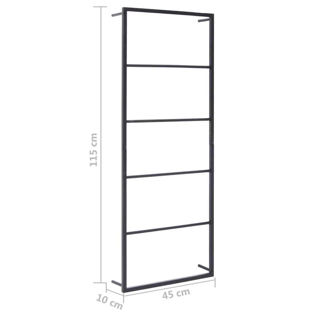 vidaXL Towel Rack Black 45x10x115 cm Steel