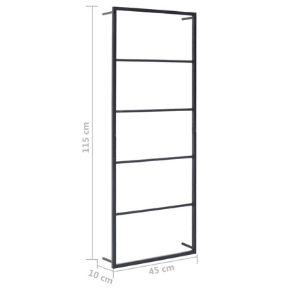 vidaXL Towel Rack Black 45x10x115 cm Steel