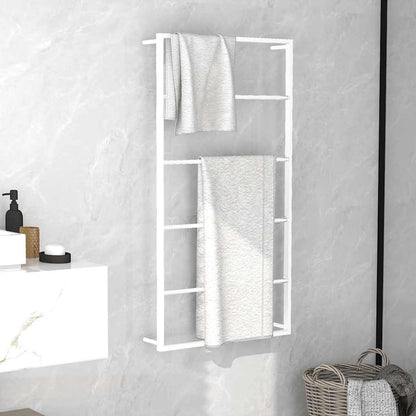 vidaXL Towel Rack | White | Steel | Size specified in dimensions | Towel Rack