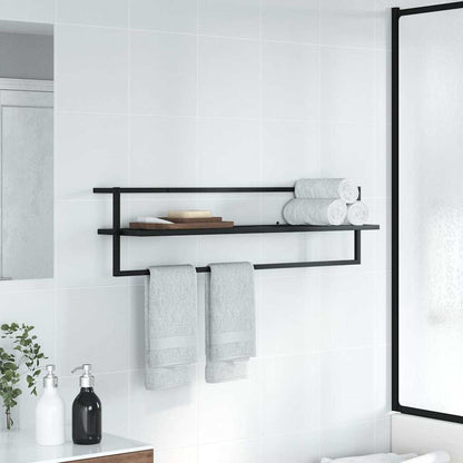 336122 vidaXL Towel Rack Black 95x25x22 cm Iron