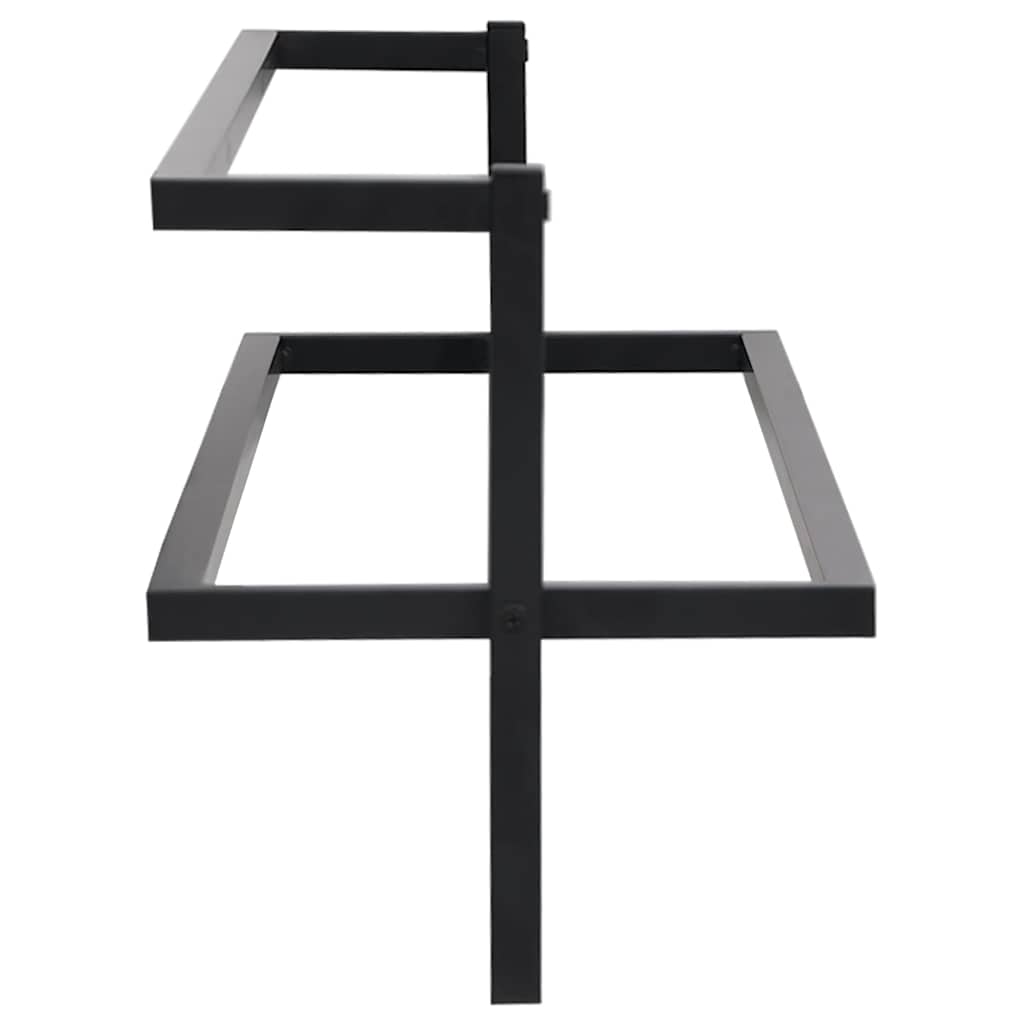336122 vidaXL Towel Rack Black 95x25x22 cm Iron