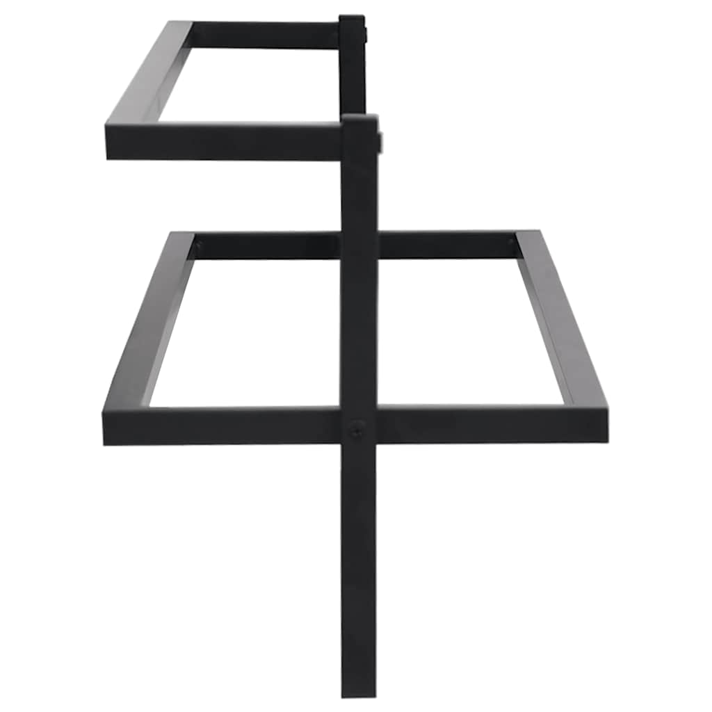 vidaXL Towel Rack Black 95x25x22 cm Iron