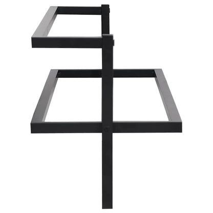 vidaXL Towel Rack Black 95x25x22 cm Iron