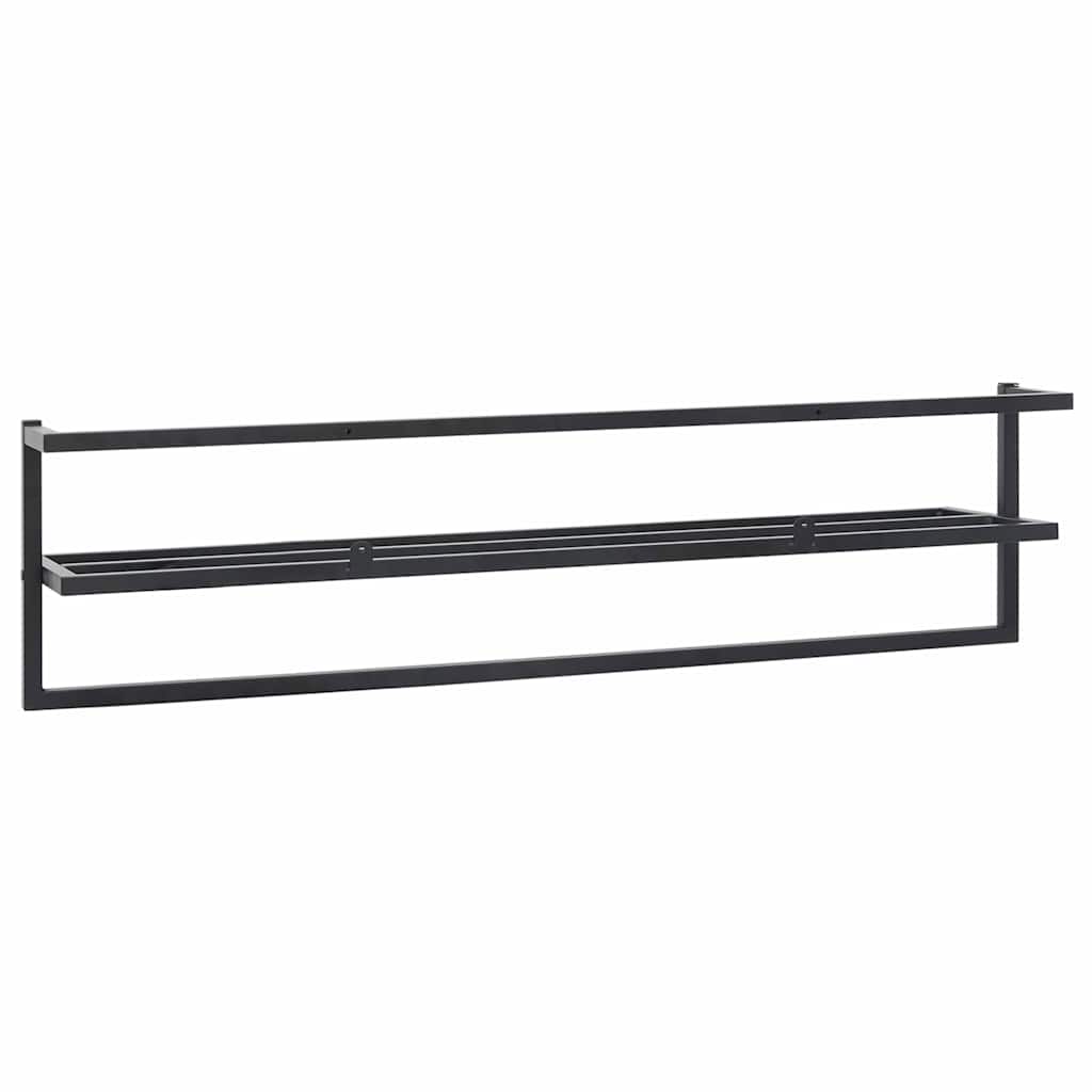 336122 vidaXL Towel Rack Black 95x25x22 cm Iron