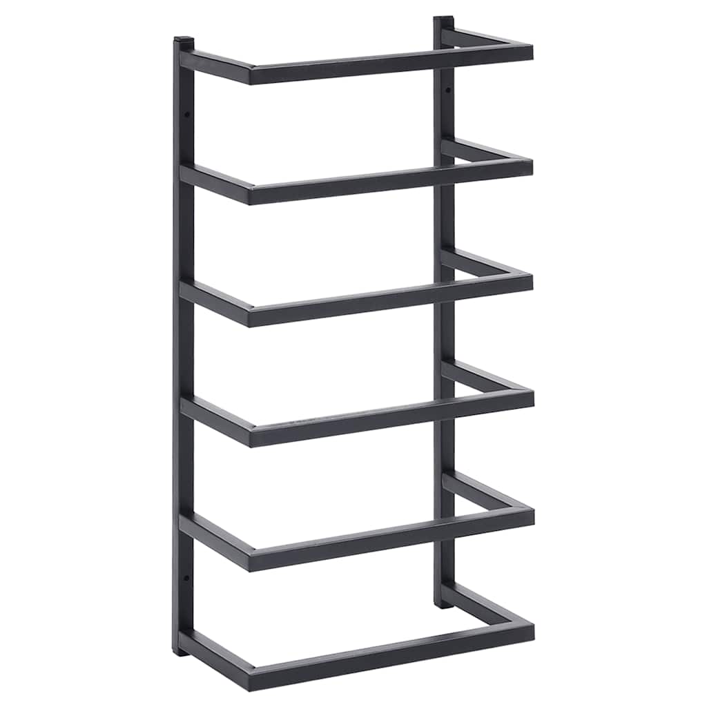 vidaXL Towel Rack | Black | Steel | Towel Rack | Rectangular | Contemporary