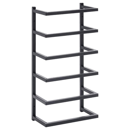 vidaXL Towel Rack | Black | Steel | Towel Rack | Rectangular | Contemporary