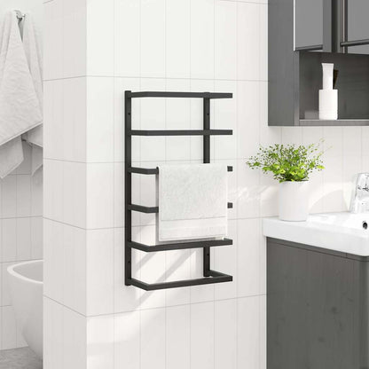 336123 vidaXL Towel Rack Black 24x12x48 cm Steel