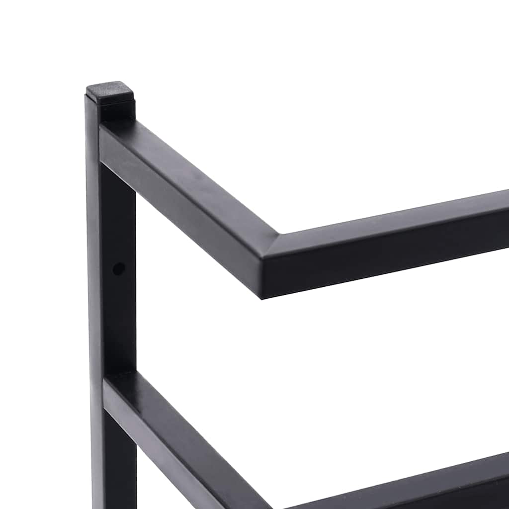 vidaXL Towel Rack | Black | Steel | Towel Rack | Rectangular | Contemporary