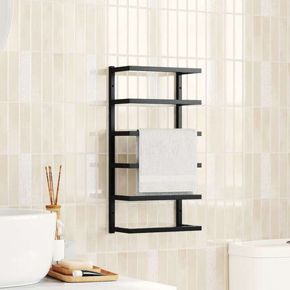 336123 vidaXL Towel Rack Black 24x12x48 cm Steel