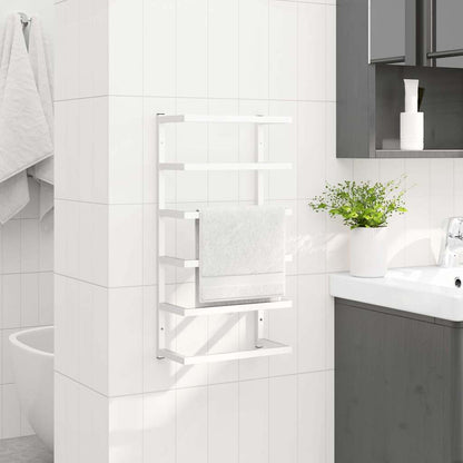 336124 vidaXL Towel Rack White 24x12x48 cm Steel