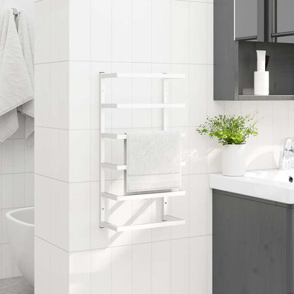 vidaXL Towel Rack White 24x12x48 cm Steel