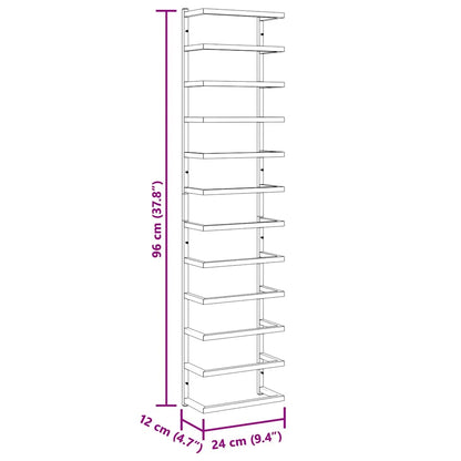 vidaXL Towel Rack White 24x12x96 cm Steel