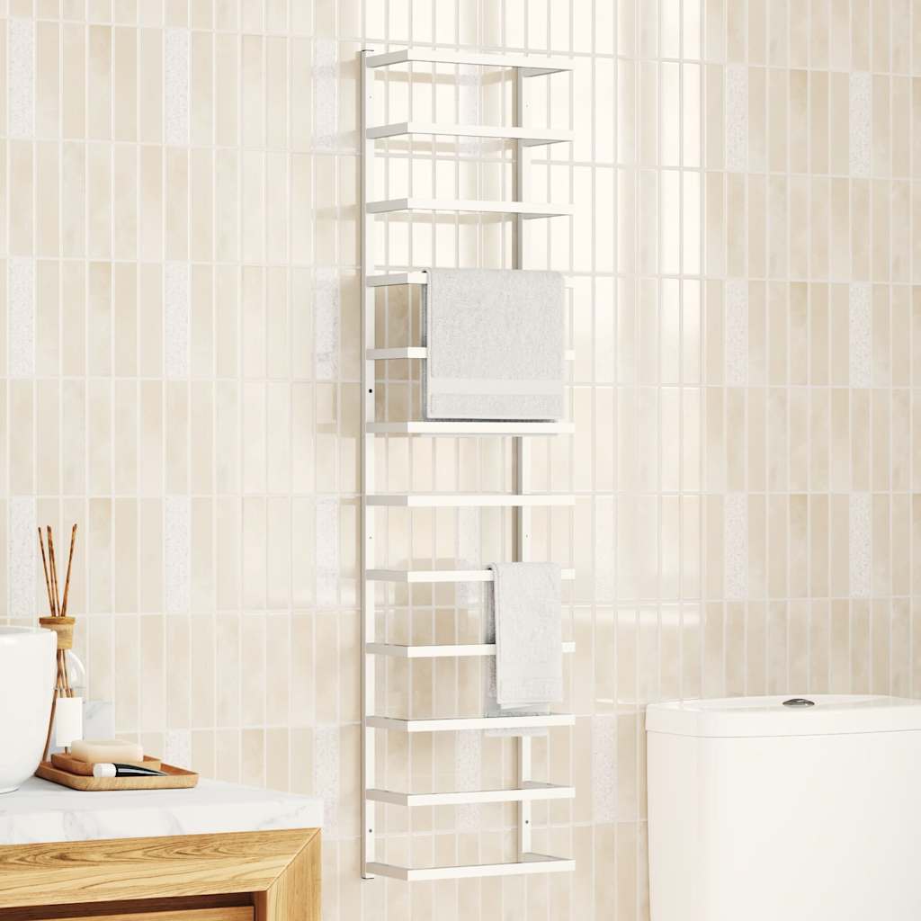 vidaXL Towel Rack White 24x12x96 cm Steel