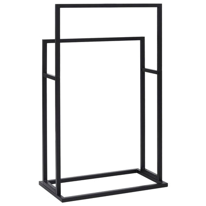 vidaXL Freestanding Towel Rack Black 48x24x78.5 cm Iron
