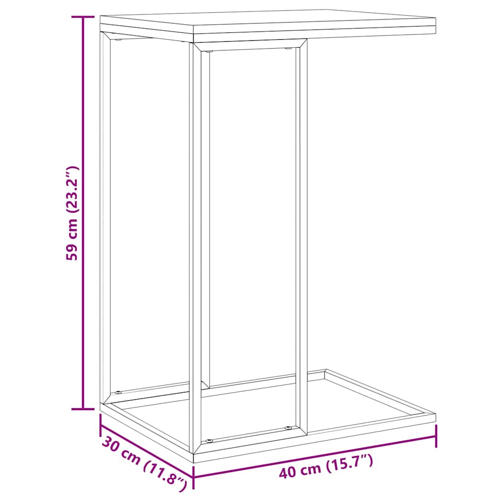 vidaXL Side Table | Black | Engineered Wood | Small |  Durable  | Side Table