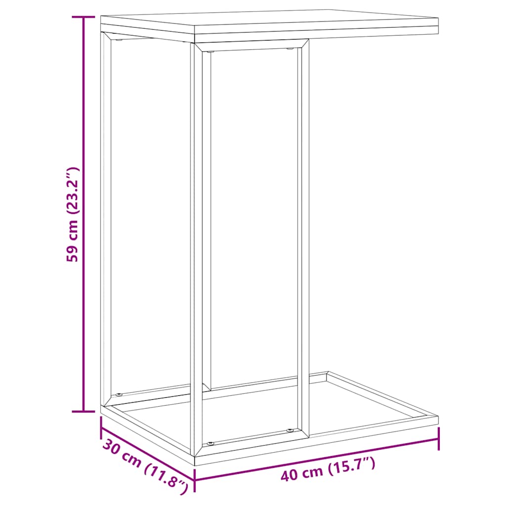 vidaXL Side Table White 40x30x59 cm Engineered Wood