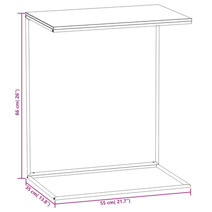 vidaXL Side Table Black 55x35x66 cm Engineered Wood
